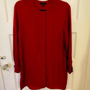 COS Red Silk Long sleeve top Sz 10
